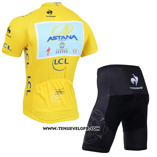2014 Maillot Ciclismo Tour DE France Lider Astana Lider Jaune Manches Courtes et Cuissard
